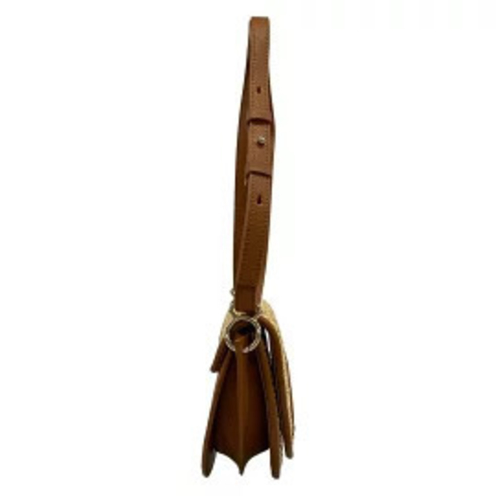 CHRISTIAN LOUBOUTIN By My Side Shoulder Bag Beige Brown Leather